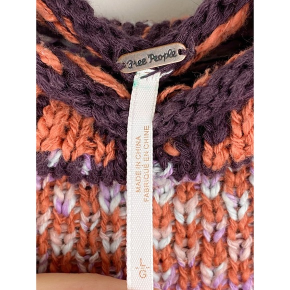 Free People Swit The Small Stuff Sweater L Femme Nordic Mock Neck Fair Isle Cozy - Picture 8 of 12